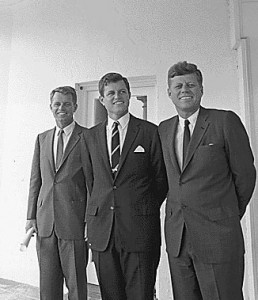 Archival photo of Robert, Ted and John Kennedy